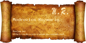 Modrovics Rozmarin névjegykártya